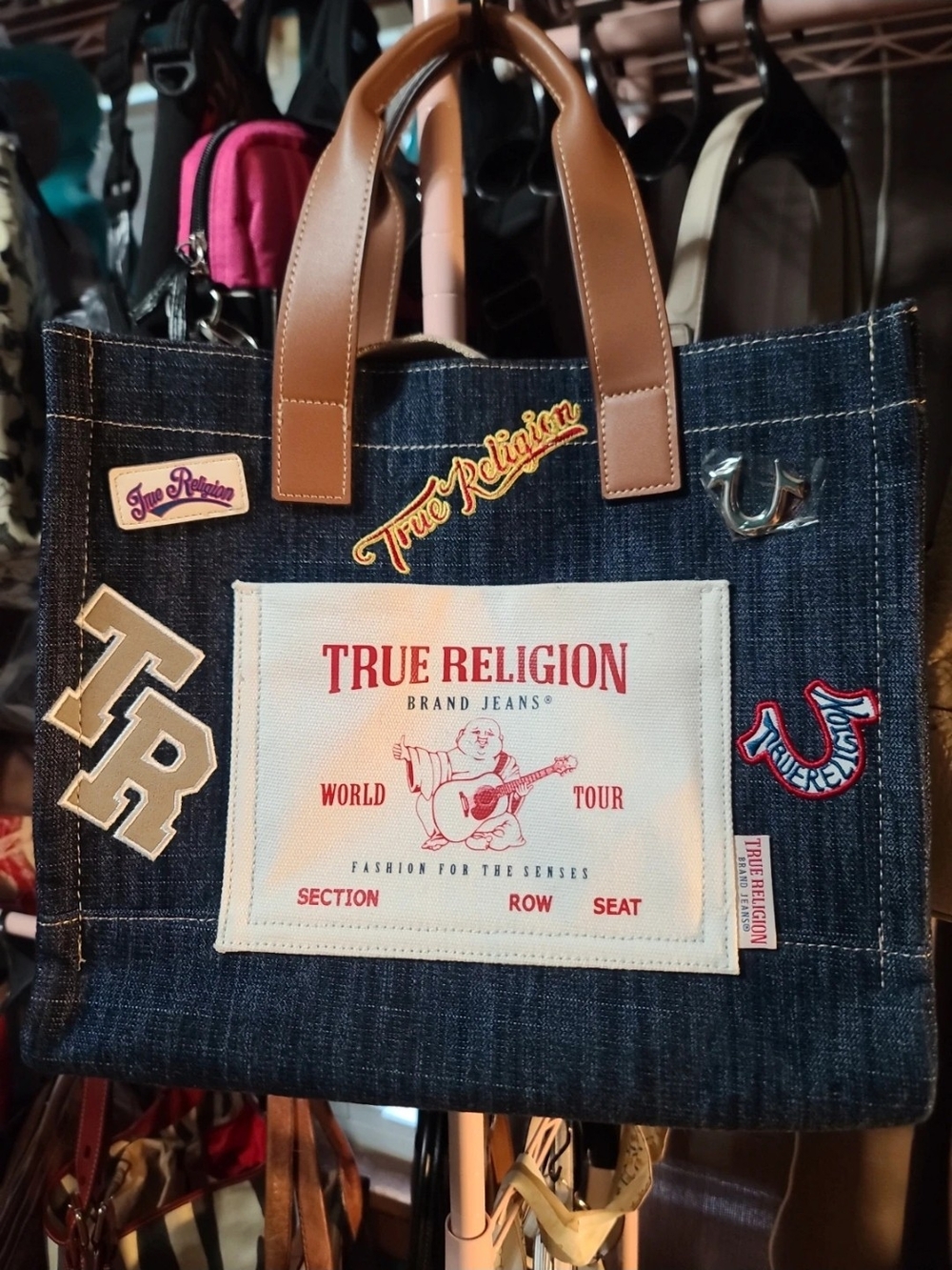 True Religion Denim Patch Tote Full Size